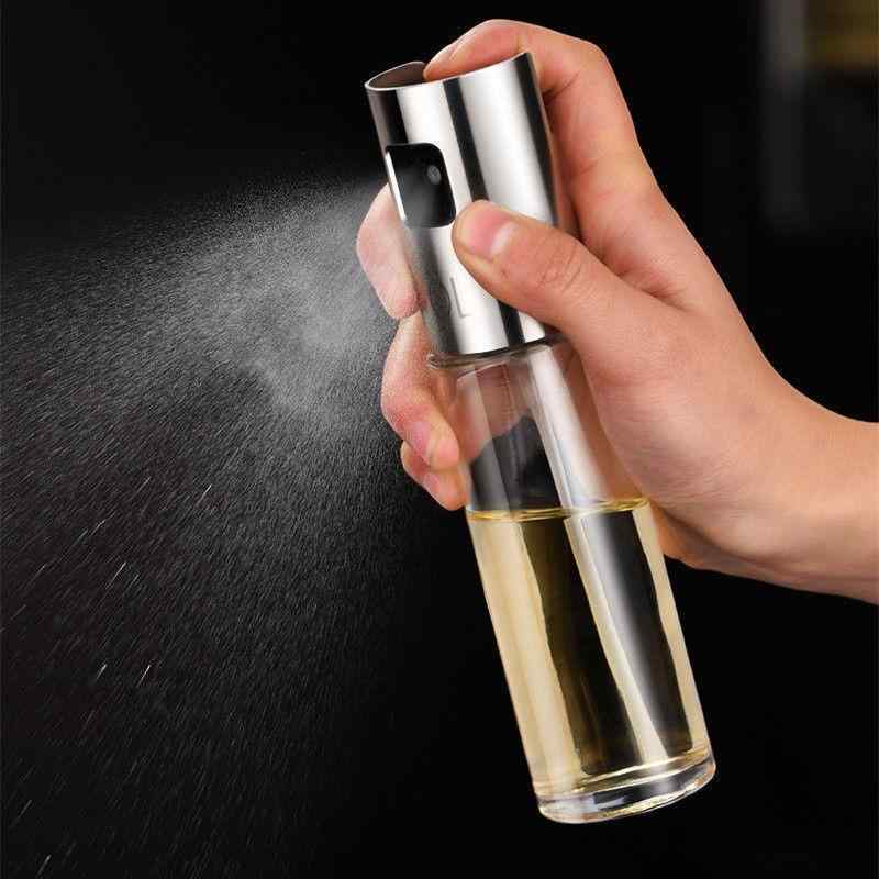 ホームキッチンバーベキューオイルスプレーボトル 食用 油 オリーブオイルスプレーボトル 霧 化 プレスオイルボトル 透明 ガラス オイル ボトル