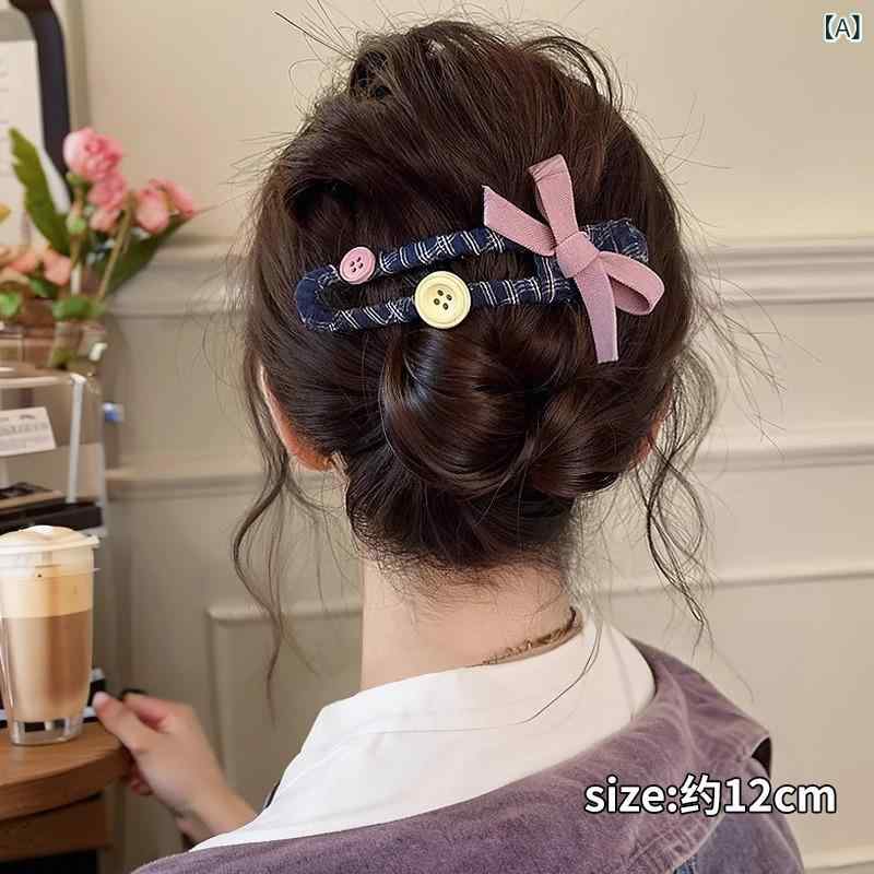 大きな リボンヘアピンハイエンドカモノハシクリップ 女性の 新しい 後頭部 グラバー 気質 サメ クリップ 一言 ヘア ピン