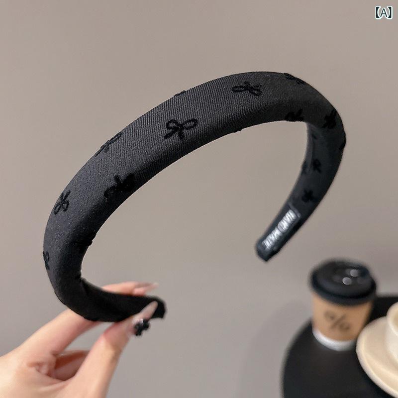 2024 新作 レトロシンプル 高級 感 グレー 蝶結び カチューシャ 女性 洗面 カチューシャ ハイ トップ 気質 ヘア ピン