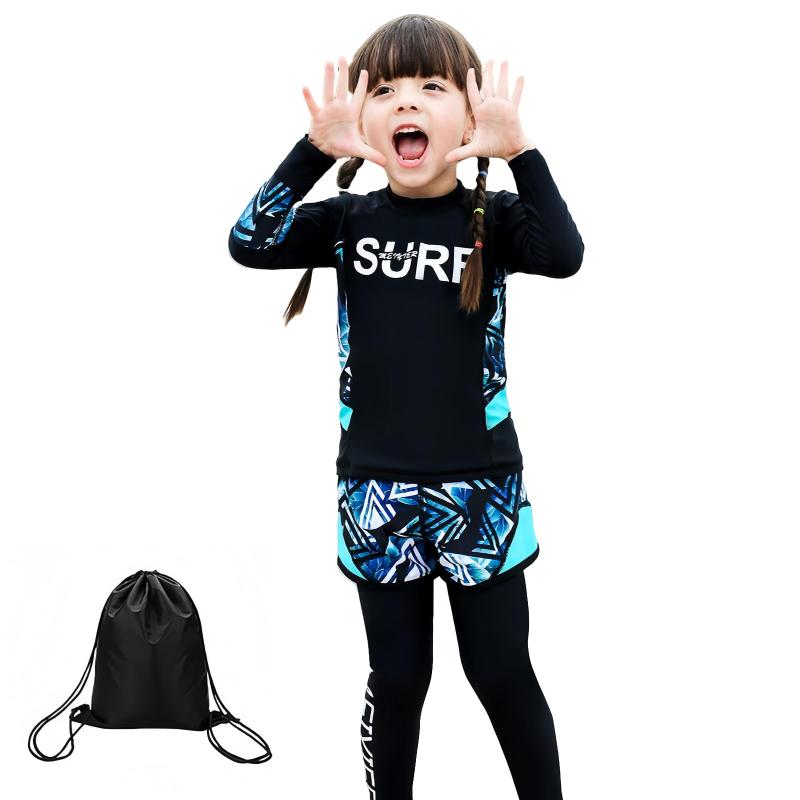 樂天商城 - [CXYP] 水着 男の子 女の子 3点セット ラッシュガード キッズ水着セット セパレート 長袖 UVカット 日焼け止め