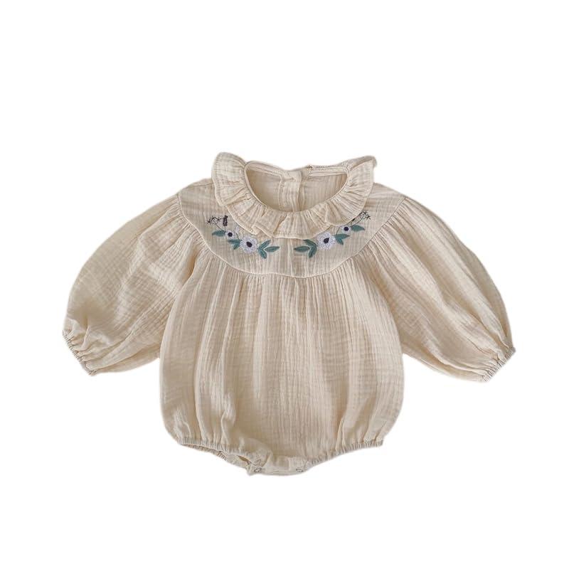 [シックキッズ] カバーオール Girls Embroidered long-sleeved Romper
