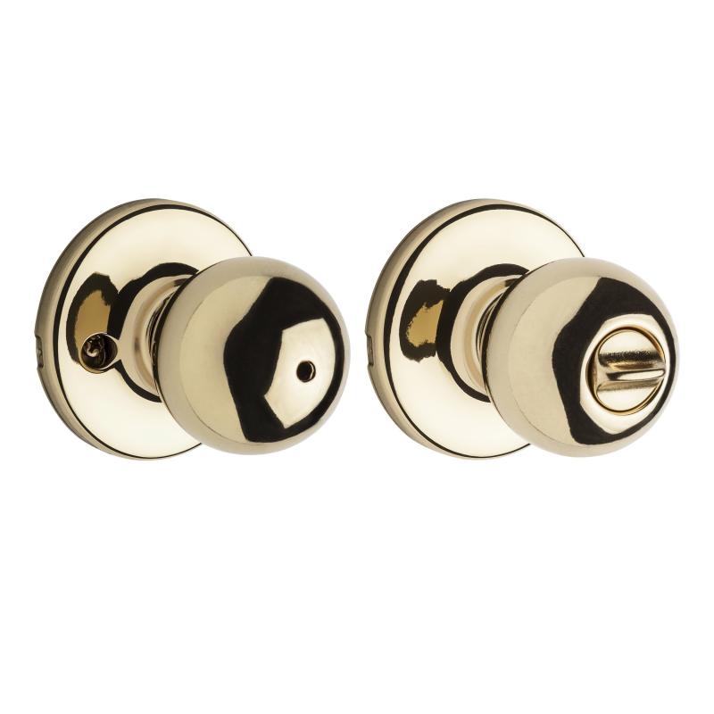乐天商城 - [クイックセット] Kwikset 製ノブセット 300P3CP 内締錠(非常解錠付き) ドアノブセット　ポリッシュドブラス 真鍮 【並行輸入品】