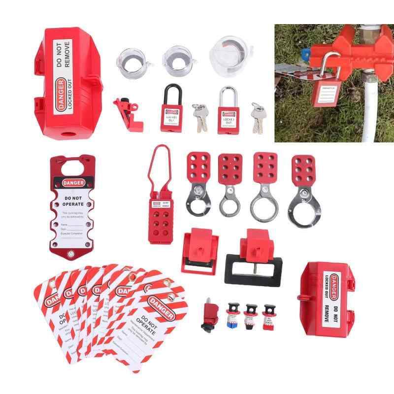 電気ロックアウトタグアウトキット、クランプオン回路ブレーカーロックアウト、グループロックアウトハスプ、ロックアウトタグ、電気スイッチ安全ロックアウトキット [並行輸入品]