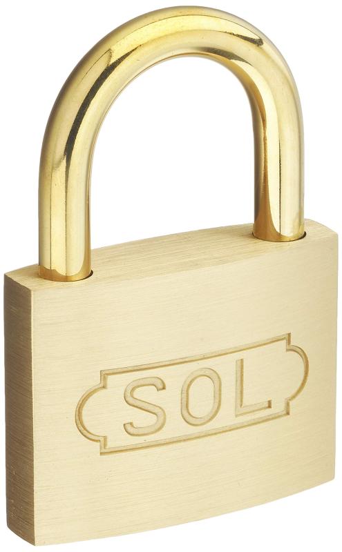 SOL-HARD SOLシリンダー南京錠 NO.2500 45mm 同一鍵原産国:中国材質:JIS-H-3422/真鍮/ニッケルメッキサイズ(g):Aツル径/6.3、Bツル長/24.0、Cツル幅/23.6、D横幅/44.0、E縦/32.5、F厚み/13.5重量(g):167カラー:真鍮色