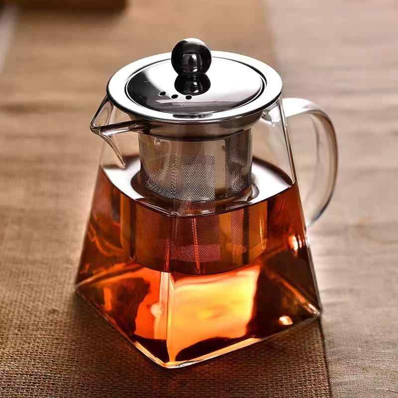 樂天商城 - 家庭 用 ガラス 製 茶こし 付き 急須、 茶 水 分離 機能 付き、 天 円 地方 型、高 硼 珪酸 ガラス 製、 公平な 分配 カップ、 茶 水 分離 機能 付き