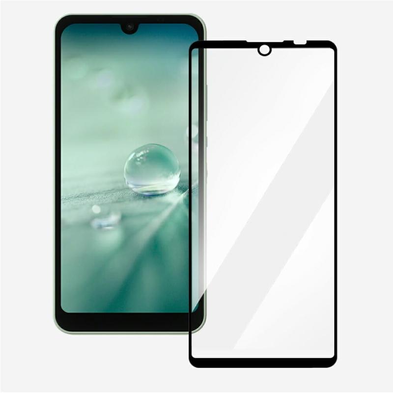 UOWORLD| AQUOSシリーズ 硬度9H 強化ガラスフィルム 黒縁取り 9H硬度 気泡防止 飛散防止 液晶保護 指紋防止 高透過クリア ガラスフィルム 枠ブラック 透明