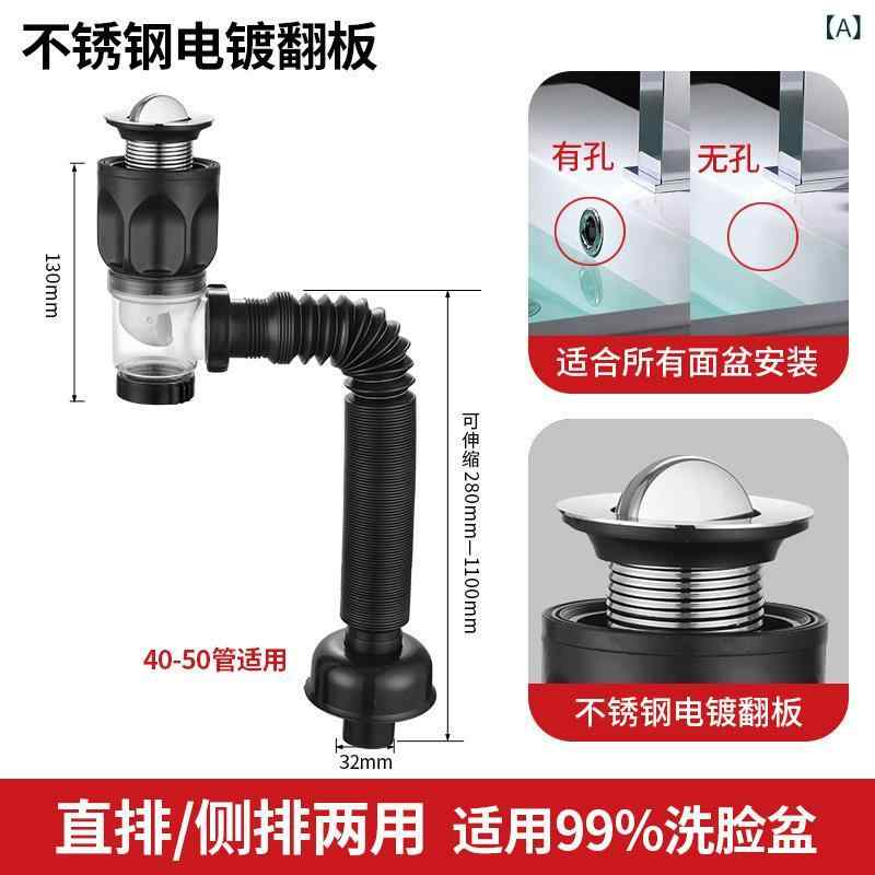 洗面 器 防臭 ステンレス 下水 セット 卸売り トイレ 浴室 キャビネット 家庭 用 洗面 器 排水 器 セット
