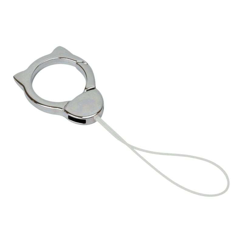 KOYOKOMA リング ストラップ スマホ ホールド ねこ 耳 落下防止 フィンガー リング 落下防止 スマートフォン 携帯ストラップ 合金