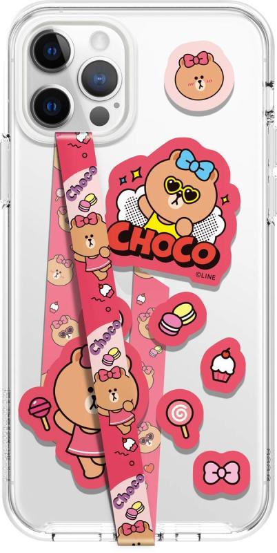 【elago】スマホ ストラップ ラインフレンズ 落下防止 用 スマホストラップ 薄型 フィンガーホルダー ワイヤレス充電 対応 スマホバンド かわいい スマートフォン 用 フィンガーグリップ [