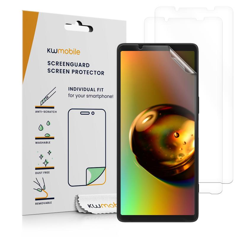 kwmobile 3x 保護フィルム Sony Xperia 1 VI対応 フィルム - ディスプレイ保護フィ...