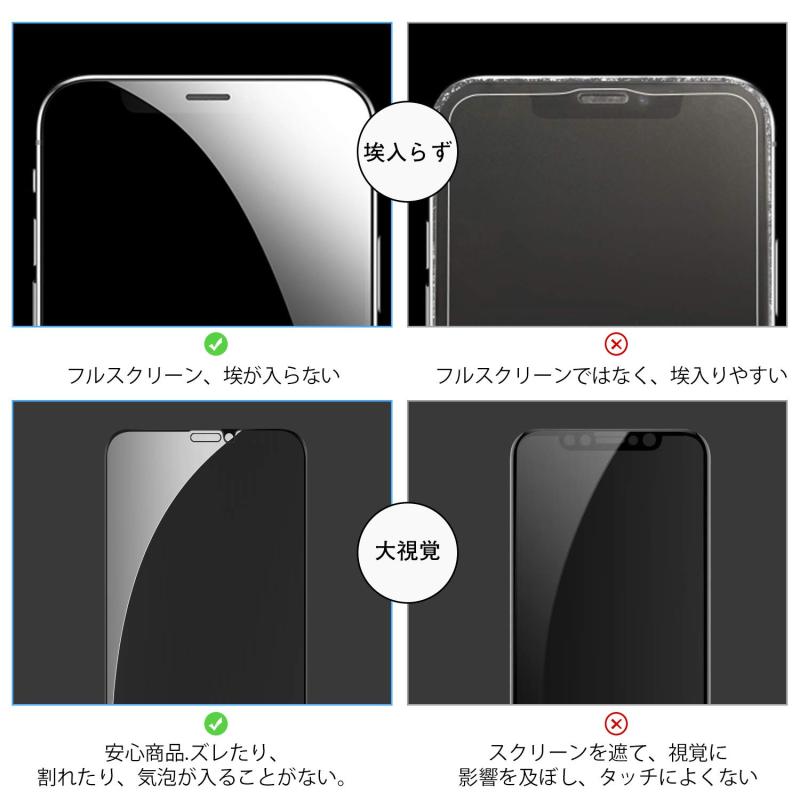 VanLee iphone 11 pro max/iphone xs max用 ガラスフィルム覗き見防止【HD覗き見防止25°】フィルム 強化ガラスフィルム 大視覚 全面保護 日本製旭硝子素材 指紋防止 硬度9h 高透過率 高速自動吸着 気泡