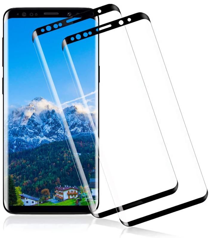 Galaxy S8 用 ガラスフィルム SC-02J 用 SCV36 用 フィルム 強化ガラス (2枚セット) 硬度9H 3D曲面 高透過率 飛散防止 指紋防止 気泡ゼロ 撥水撥油 自動吸着 貼り付け簡単 干渉しない 画面保護 ギャラ