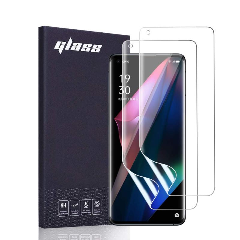 Rakuten - AnnTec OPPO Find X3 Pro フィルム 【2枚セット】 日本製素材旭硝子製 自動修復 キズ防止 指紋認証対応 超高敏感度 柔らかい ケースに干渉せず 超薄型 気泡なし 撥油性 TPU 高透過率 au OPG03 OPPO Find X3