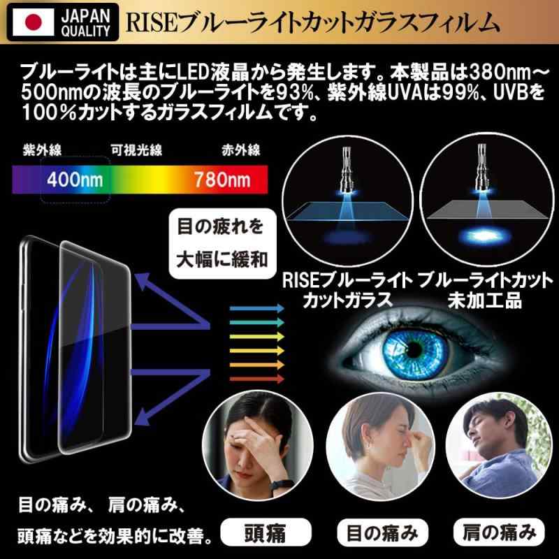 【RISE】【2枚】【ブルーライトカット 93%】シンプルスマホ7 / BASIO active2 SHG12/SoftBank シンプルスマホ6 / BASIO active au SHG09 用 ガラスフィルム フィルム 保護 強化 ガラス 透過率9