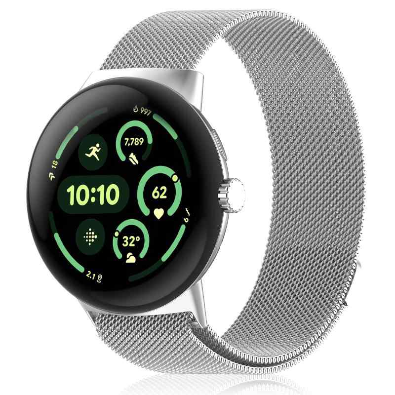 [ZoRoll] バンド Google Pixel Watch 5/4/3/2/1 対応 ステンレスバンド 磁気付き金属ベルト スマートウォッチバンド