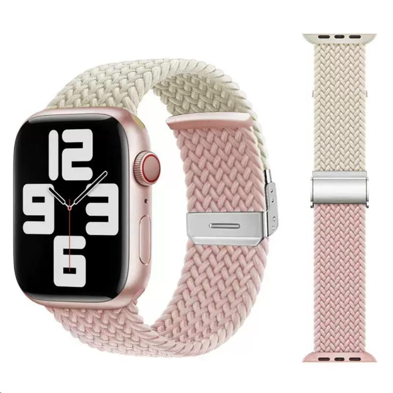 樂天商城 - apple watch バンド 編み込み カラーコンビネーション 38mm 40mm 41mm 交換ベルト アップルウォッチ バンドナイロン製カラビナストラップ 伸縮性 iWatch Series 9 8 7 6 5 4 3 2 SEに対応 調整可能 柔