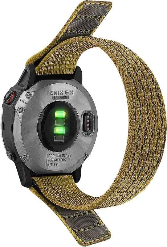 YOCAHU QuickFit 22 mm for Garmin Fenix 8 47mm / epix Pro 47mm, Fenix 7 Fenix 6/ Fenix 5/ Fenix 5 Plus/Fenix 6 Pro 編みナイロン 腕時計バンド