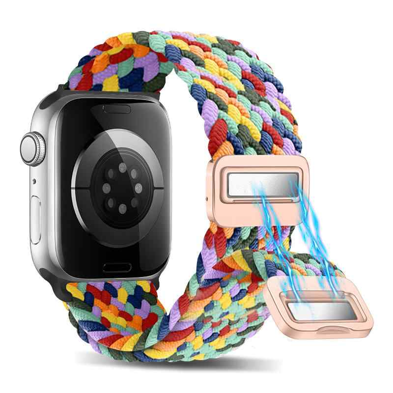 Rakuten - [CeiBand] バンド iWatch 49/45/44/42mm 交換ベルト 編み 腕時計バンド Apple Watch Ultra/Ultra 2 49mm 対応 弾力性 ベルト ナイロン 編み込み 磁気吸着式バックル スポーツバンド メンズ レデ