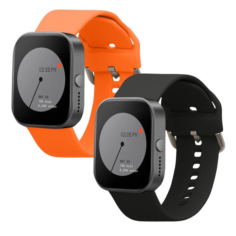 Rakuten - kwmobile 2x 交換バンド CMF by Nothing Watch Pro (D395)対応 ベルト - シリコンバンド ソフト TPU 耐久性 黒色/紺色