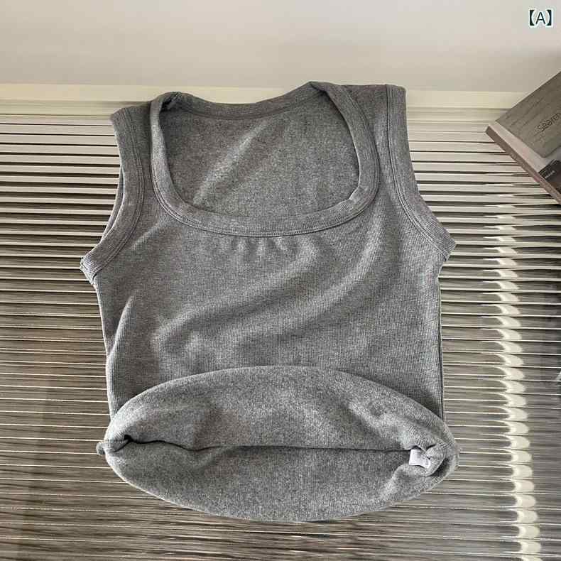 新 商品の ベルベットの 襟の 広い 肩の ベストの 女性の 中に 純 色の 胸を 塗る 保温の ガーターの 底の シャツの ファッション 的な..