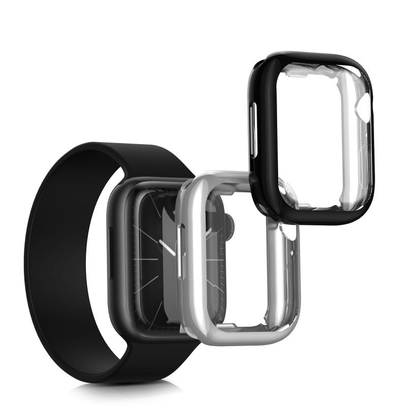 Rakuten - kwmobile 2x ケース Apple 45mm Watch 9 / Watch 8 / Watch 7 (45mm)対応 カバー - フルカバー シリコン 耐衝撃 全体保護 透明