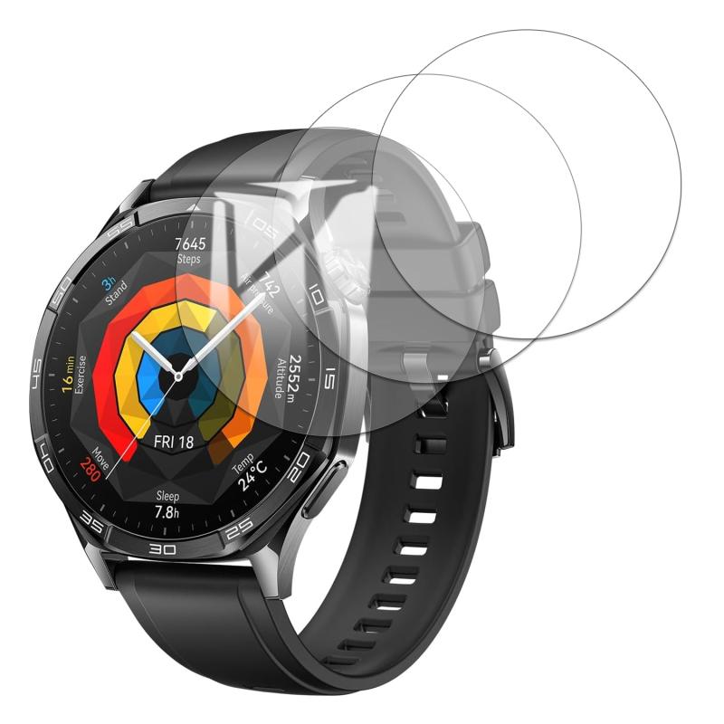 3枚セット フィルム for HUAWEI WATCH GT5 46mm 用 ガラス フィルム 9H 保護フィルム 気泡防止 飛散防止 高清 耐指紋 HUAWEI WATCH GT5 46mm 用 フィルム