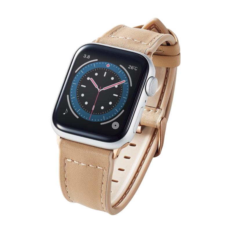 乐天商城 - エレコム Apple Watch (アップルウォッチ) バンド 41mm 40mm 38mm レザー 革 TPU [装着感の高さと蒸れにくさを両立] 【Apple Watch Series 8/7/SE2/SE/6/5/4/3/2/1 対応】 ベージュ