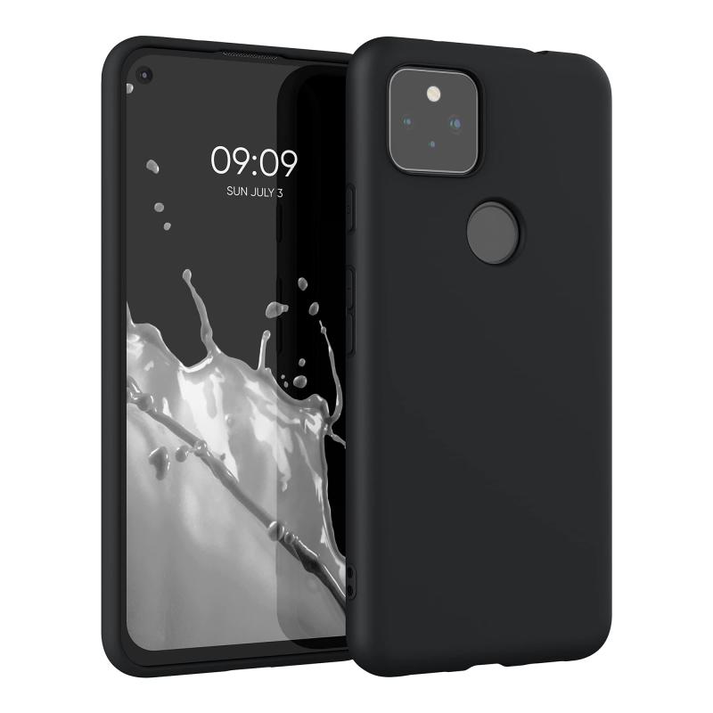 Rakuten - kwmobile スマホケース Google Pixel 5a 5G対応 ケース - 耐衝撃 滑り止め ソフト TPU シリコン - 黒色