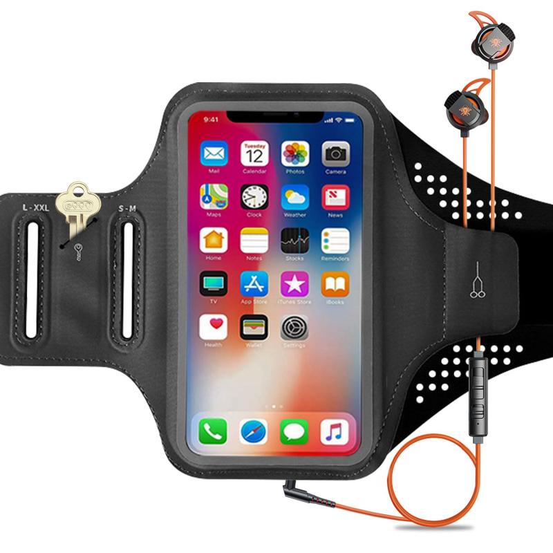 Vialifer ランニングアームバンド スマホ 腕 ホルダー 運動 アームバンド タッチ操作 指紋認証 防水 汗止め 落下防止 揺れない4.0-6.5インチのスマホに対応 手首・アーム兼用 スマホケース ポー