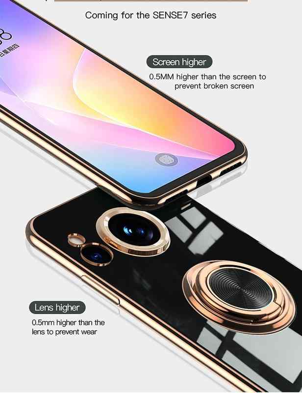 AQUOS sense7 ケース[ [360°キックスタンド] [ SH-52C ] 回転リング TPU ポリカーボネート 衝撃吸収バンパー TPU素材製 耐久性 AQUOS sense 7用 カバー