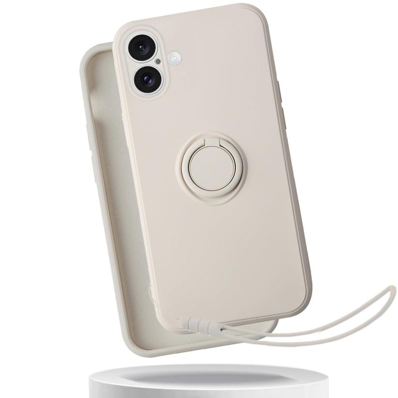 iphone 16 ケース リング付き シリコン ストラップ 適用 アイフォン 16 シリコーン リング いphone16 アイホン16 リングケース アイフォン16 シリコンカバー 【GoKIGIoD】 バンパーケース ストラップ
