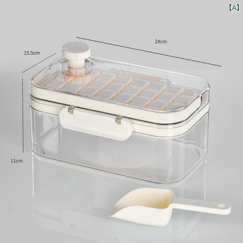 氷 格 押圧 式大 容量 シリカゲル 食品 級 貯氷 箱 冷凍 角 型 氷 金 型 蓋 付き 家庭 用 製氷 箱