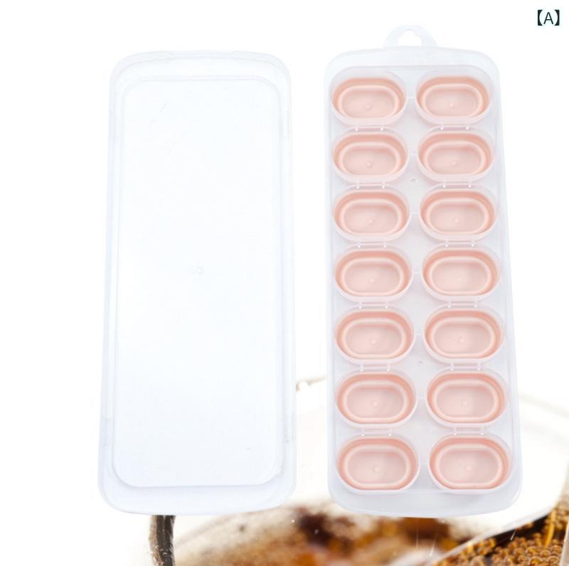 Other - 製氷 皿 14 グリッド、 ソフト プラスチック 製、 食品 グレード、 蓋 付き、 急速 冷凍 製氷 ボックス、 急速 冷凍 製氷 皿