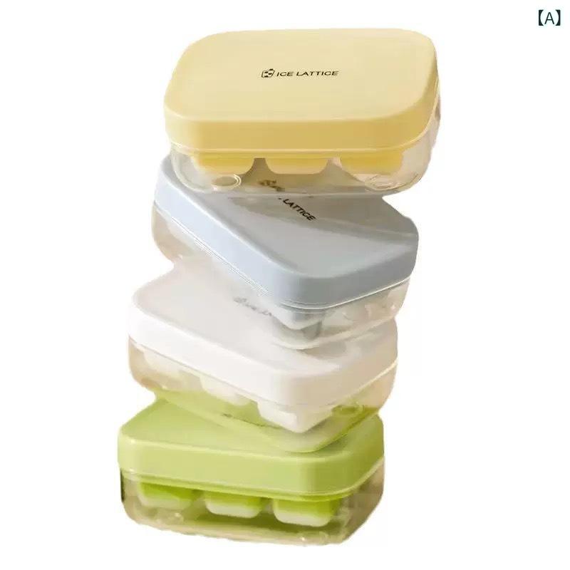 製氷 食品 級 氷 格 家庭 用 冷蔵庫 氷 金 型 蓋 付き シリコン 神器 押し ミニ ブロック 小 氷 格