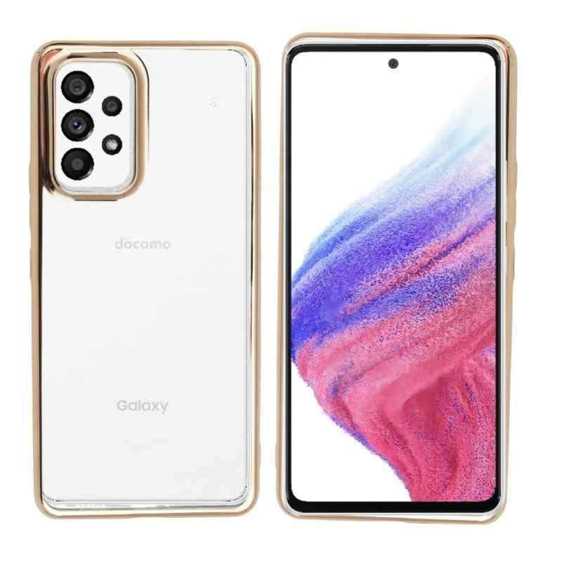 Galaxy a53 5G SC-53C(docomo) SCG15(au) ケース クリア 全面保護 カバー サイドメッキ加工 TPU クリア 薄型 耐衝撃 衝撃吸収 ケース カバー 保護ケース ストラップホール付き 落下防止 擦り傷防止 レン