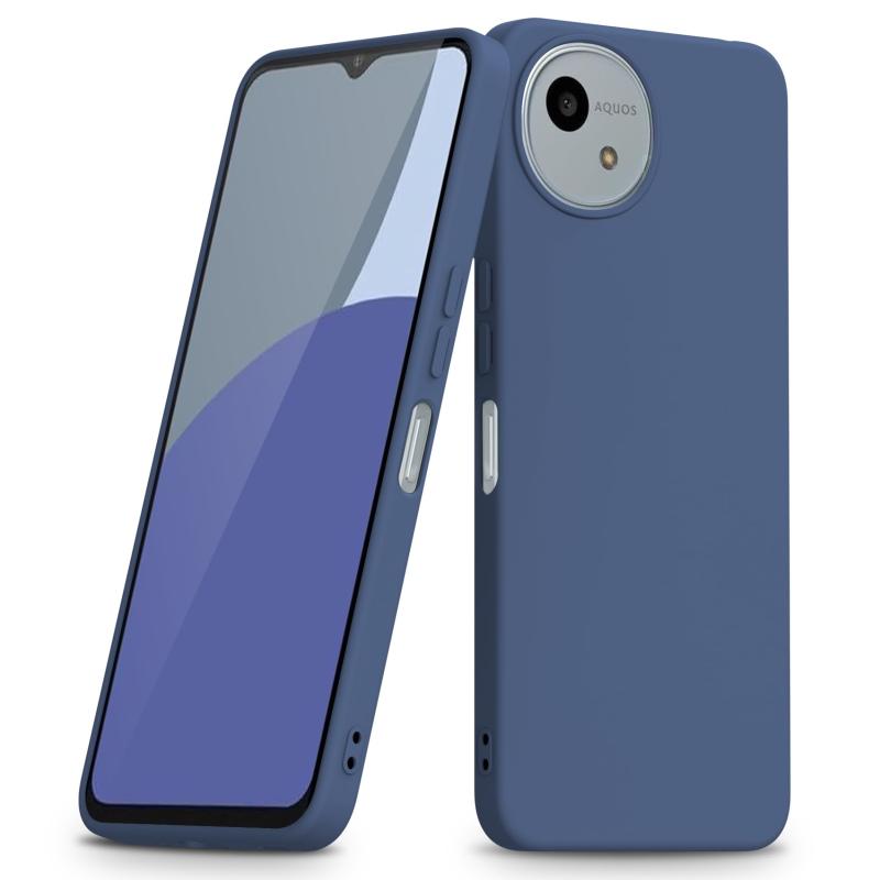 PNEWQNE AQUOS wish4 用ケース シリコン 柔軟TPU 耐衝撃 薄型 すり傷防止 SH-52E ケース レンズ保護 軽量 脱着簡単 アクオス センス4 カバー 滑り防止 ストラップホール付き 一体型 携帯カバー 青 WY94-
