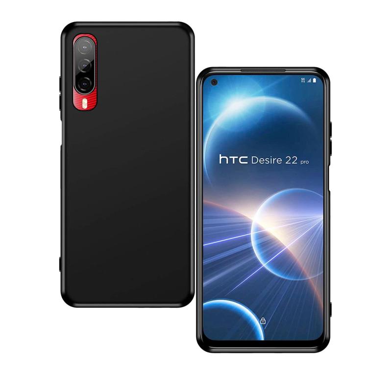 対応 HTC Desire 22 Pro ケース マットブラック 柔軟 カバー 薄型 TPU 保護 ソフト 軽量 落下防止 衝撃吸収 耐衝撃 擦り傷防止 HTC Desire 22 Pro ケース マット質感 スマホカバー 黒い