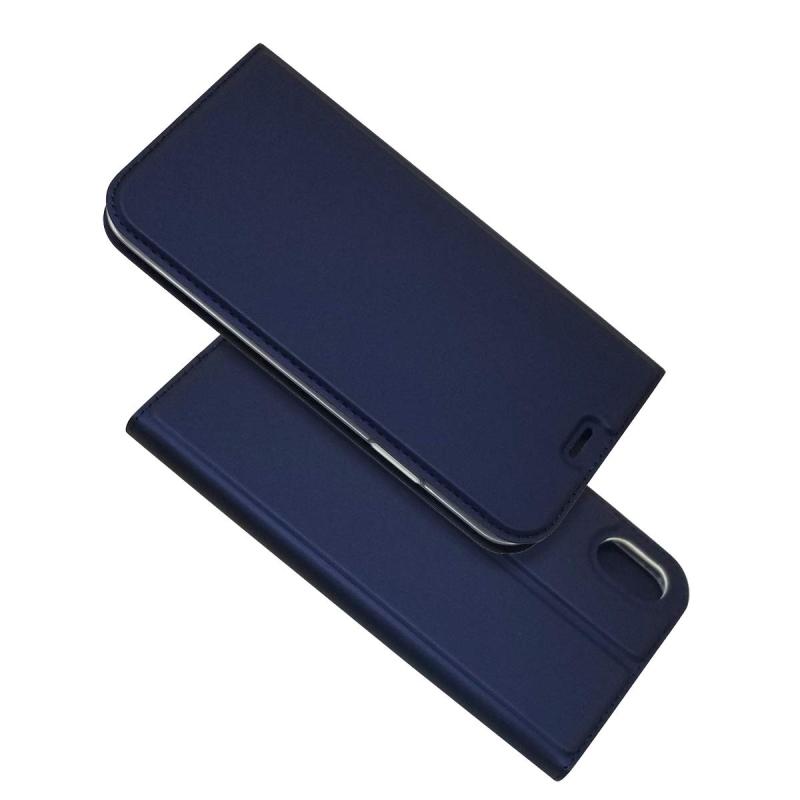 iCoverCase スマホケース 適用 アイフォンXS ケース アイホンX 用 手帳型 アイフォン10 アイホン10S case 用 マグネット カバー ネイビー
