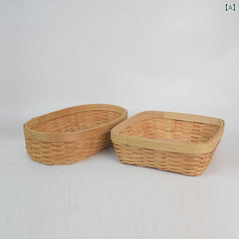 Laundry Containers - 籐の 木の チップは イチゴの 愛の 収納 かごを 編みます。