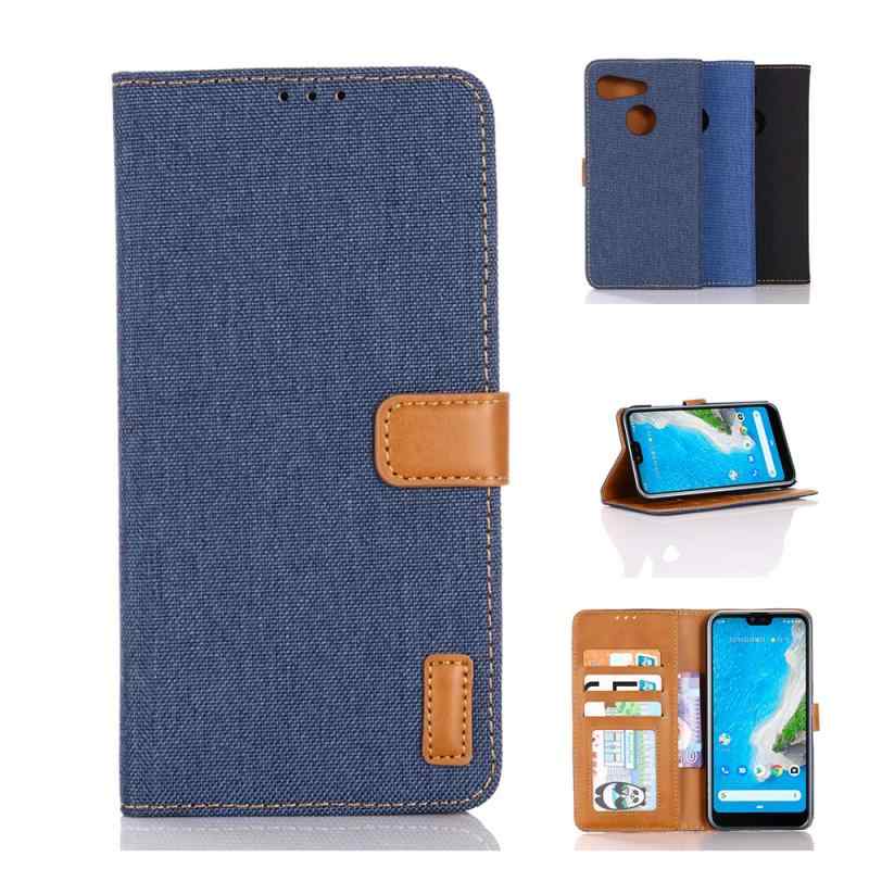 乐天商城 - for au GRATINA KYV48 / Ymobile Android One S6 ケース スタンド機能 ケース オックスフォード布 ケース ICカード収納 ケース カード収納 ケース 背面カード収納 ケース 左と右の電話ケースを反転、防水
