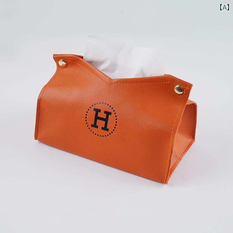樂天商城 - Pu ティッシュ ボックス 創意 革 ティッシュ ボックス 北欧 家庭 用 リビング ルーム
