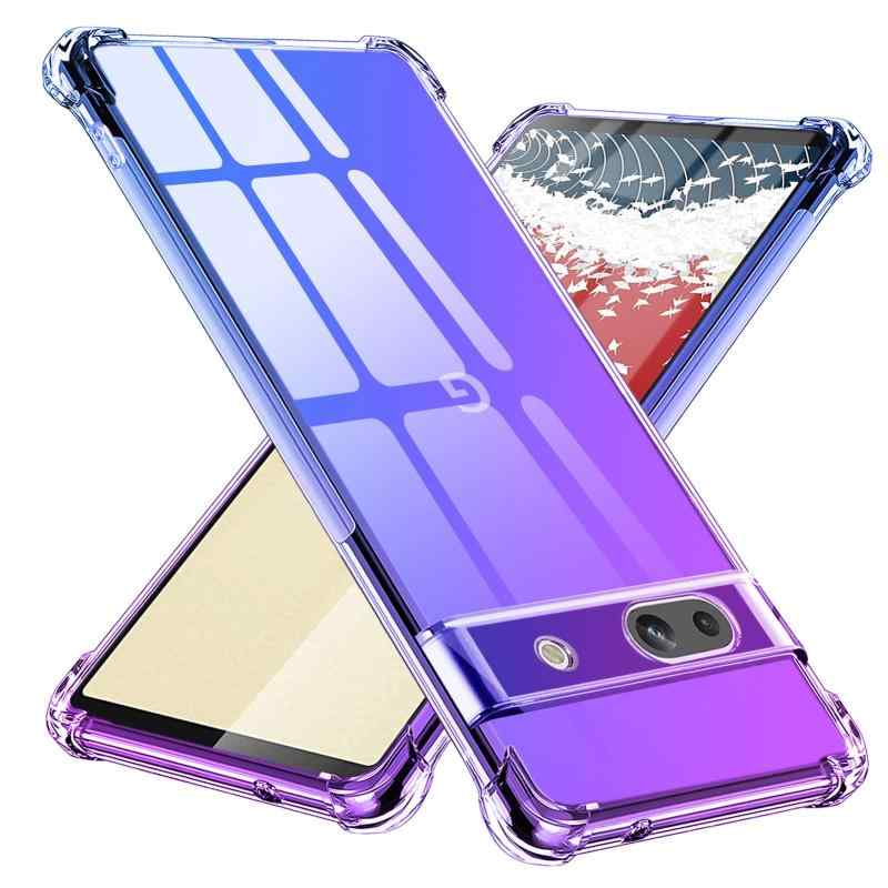 樂天商城 - TMUJWS Google Pixel 6A ケース シリコン クリア グラデーション ソフトケース 薄型 軽量 耐衝撃 全面保護 tpu 四隅空気衝突防止 レンズ保護 擦り傷防止 グーグル ピクセル 6a ケース 人気 携帯カバ