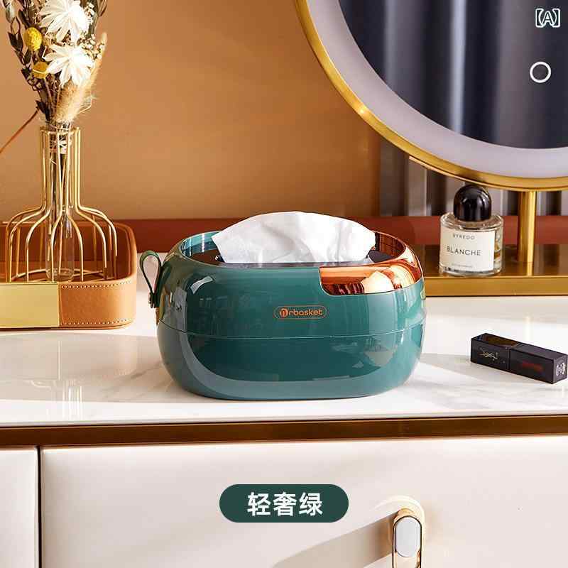 家庭 用の 軽い 豪華な ティッシュ ケース 北欧の シンプルな 現代 的な デスク トップの お茶の リビング ルームの ナプキンの スプリング 壁掛け 式の 引き出し 箱