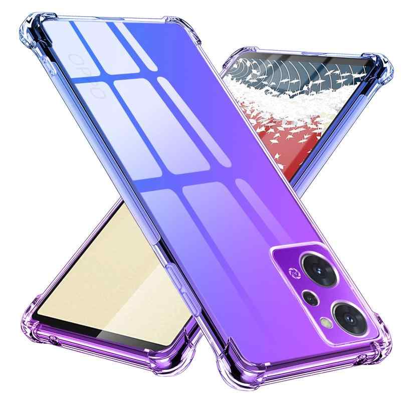 TMUJWS OPPO Reno7 A ケース シリコン クリア グラデーション ソフトケース 薄型 軽量 OPG04 ケース 耐衝撃 全面保護 tpu 四隅空気衝突防止 レンズ保護 擦り傷防止 オッポ レノ 7a ケース 人気 携帯カ