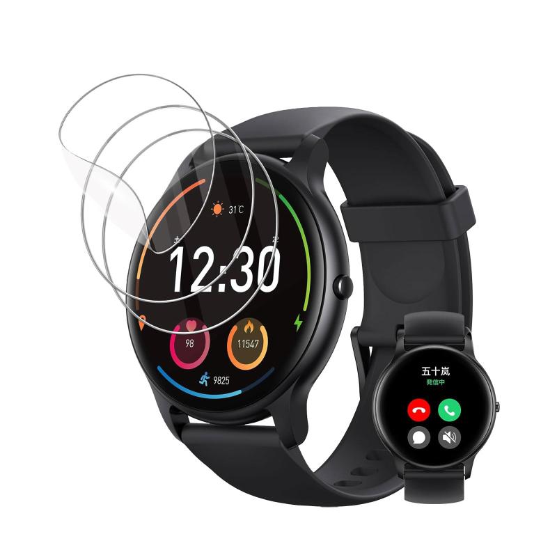 スマートウォッチ 1.32インチ/1.43インチ/1.7インチ 保護フィルム 指紋防止 液晶保護フィルム