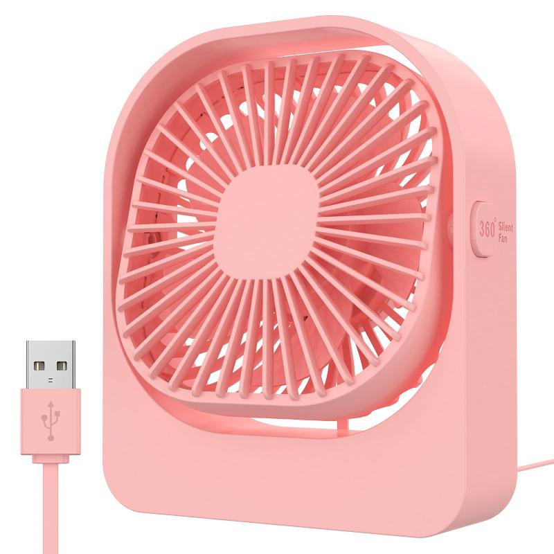 GeeRic USB卓上扇風機 静音扇風機 小型 USB給電式 ミニファン デスクファン 三段階調節 360°角度調節可能 熱中症対策 オフィス/家/学校/トイレ/キッチンに適用