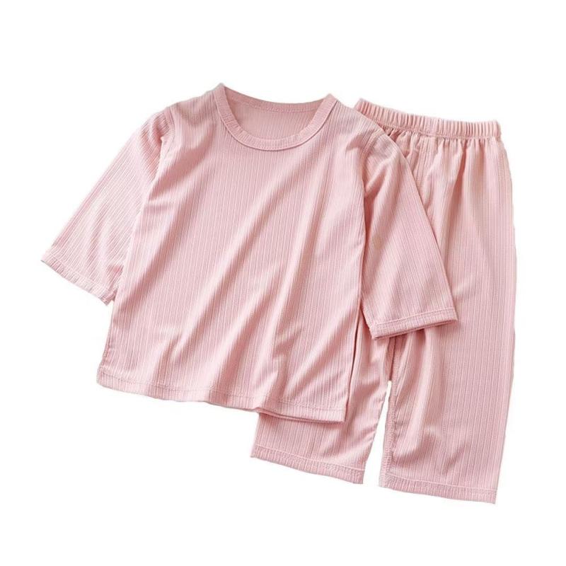 樂天商城 - [CXYP] パジャマ 子供 ショートパンツキッズ ベビー服 女の子 男の子 上下セット ファッション 寝間着 冷房対策 半袖 通気 薄手 半ズボン 春 夏 ピンク 90
