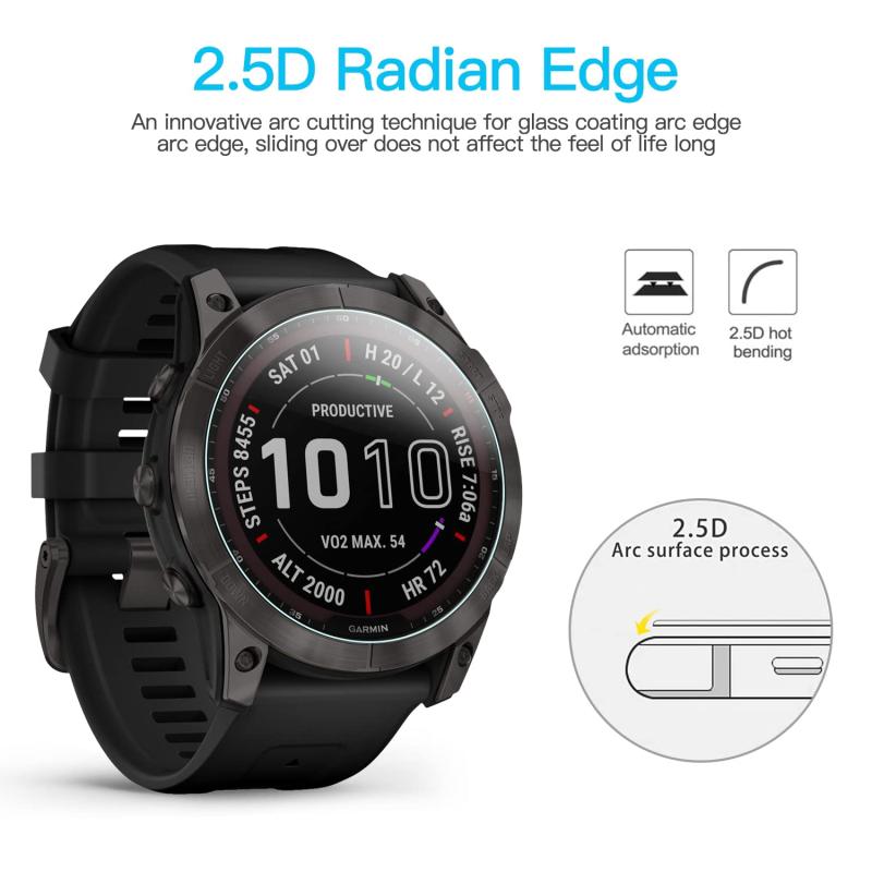 AWINNER Garmin Fenix 7Xガラス対応 3枚パック スクリーンプロテクター 強化ガラス Fenix 7X /7X ソーラー/サファイアソーラー用