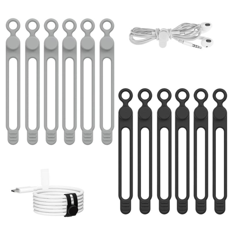 ISHR ケーブルクリップ 12本入り ケーブルバンド 結束バンド イヤホン コードまとめる ケーブル まとめる 配線整理 多機能 コード 整理 取付簡単