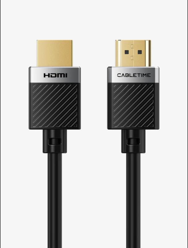 CABLETIME HDMI2.0 ケーブル 4K/60Hz/プレミアムハイスピード 金メッキコネクタ/アルミニウムシェル/高耐久PVCジャケット/テレビ・パソコン・ゲーム機などあらゆるHDMI端子を持つ機器に対応
